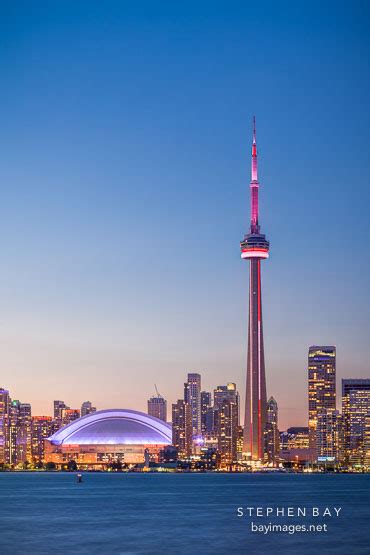 Photo: CN Tower and skydome at night. Toronto, Canada.