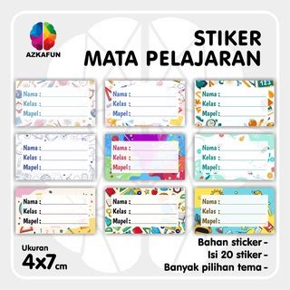 Jual Isi Stiker Mapel Label Buku Pelajaran Sekolah Stiker Mata