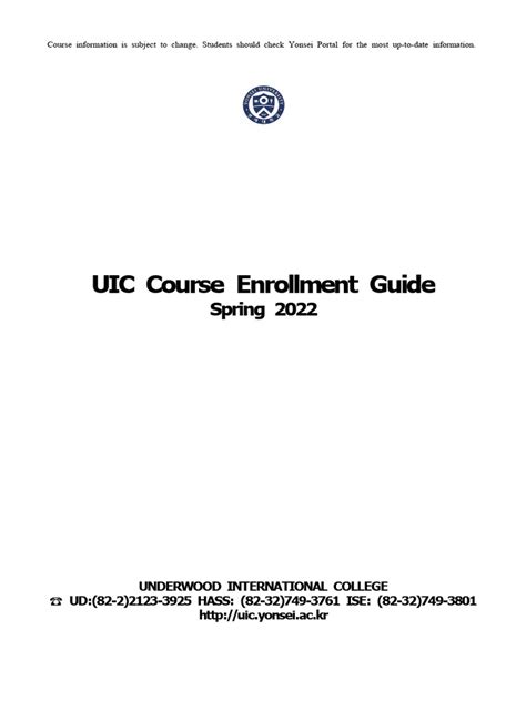 2022 Spring Course Enrollment Guide Homepage Pdf Course Credit