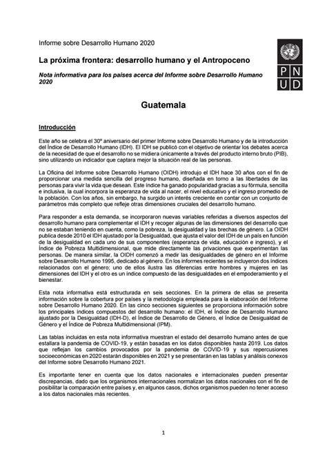 Informe Sobre Desarrollo Humano 2020 By Desarrollohumg Issuu