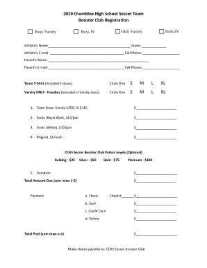 Fillable Online Booster Club Registration Fax Email Print PdfFiller