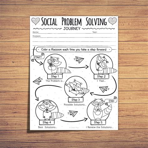 Social Problem Solving Journey Raccoon Theme Made By Teachers