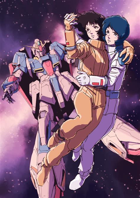 Kamille Bidan Zeta Gundam And Fa Yuiry Gundam And 1 More Drawn By