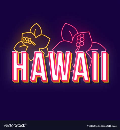 Hawaii vintage 3d lettering retro bold font Vector Image