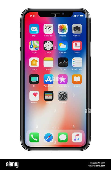 New Apple Iphone X 10 Front View On White Background New Features In