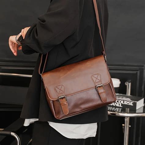 Vintage Men Shoulder Bags Daily Work Satchels Mens Messenger Bag Luxury