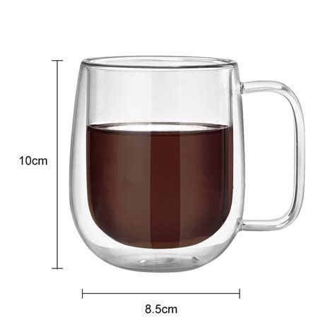 Cuisine 300 ml à double paroi en verre Mug avec poignée Isolation