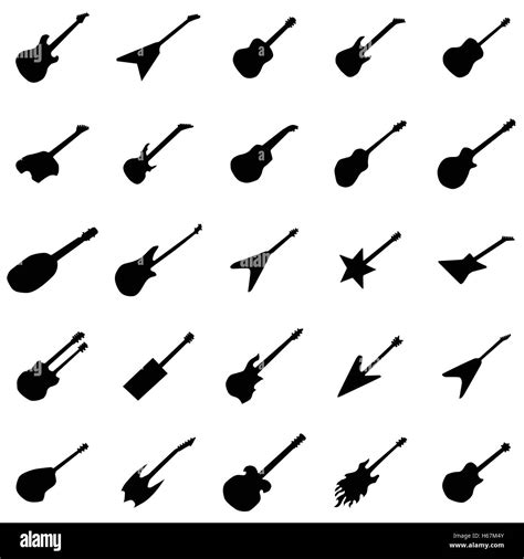 Guitar silhouettes set Stock Vector Image & Art - Alamy