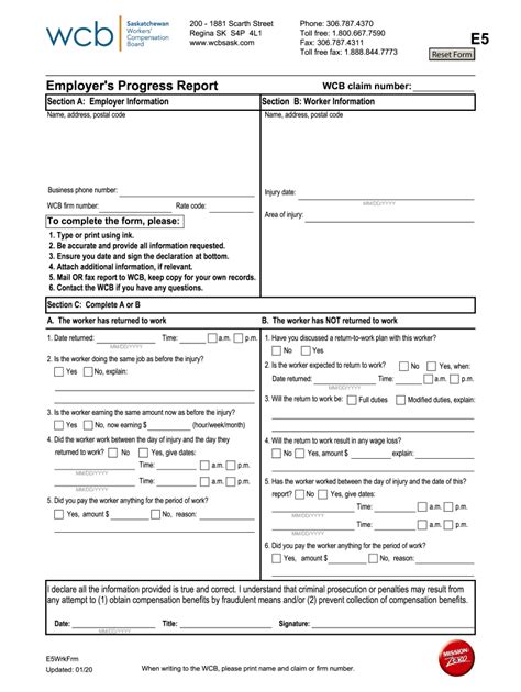 2020 2025 Canada WCB Form E5 Fill Online Printable Fillable Blank