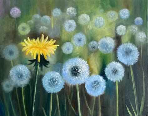 Dandelions Malerei Von Dolgor Dugarova Dolgor Art Artmajeur