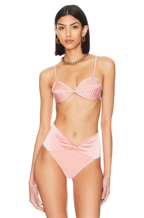 Patbo Monstera Bikini Top In Apricot Revolve