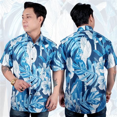 Jual Kemeja Pantai Hawaii Vistula Full Print Blue Floral S Kab