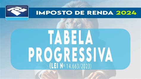 IRPF 2024 Tabela Progressiva da Declaração do Imposto de Renda 2024