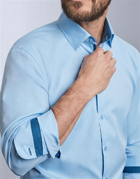 Camisa Entallada Y Contrastada Hombre Dnglobal