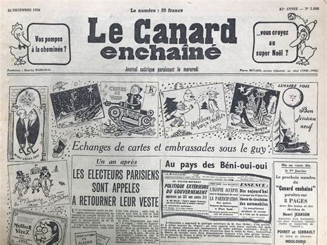 N 1888 Du Canard Enchaîné 26 Décembre 1956 Collection Journaux