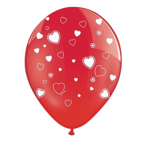 Rote Luftballons Mit Wei En Herzen Bigpack