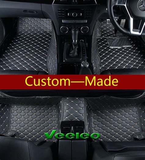 Veeleo Custom Fit 5 Colors Leather Right Hand Floor Mats For Jaguar XF