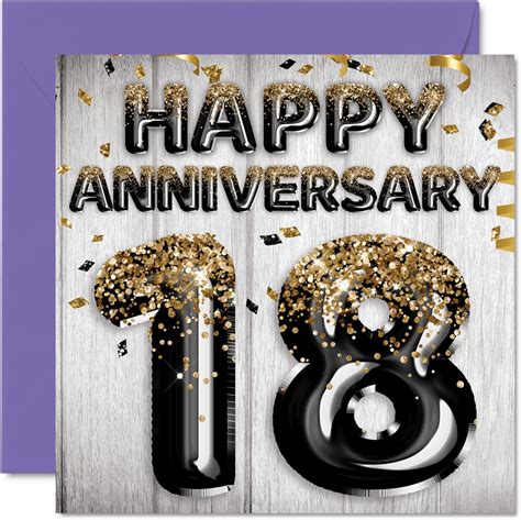 Awesome 18th Anniversary Card For Husband Boyfriend Wife Girlfriend