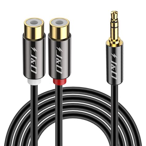 J D 3 5mm To 2 RCA Cable Gold Plated Copper Shell Heavy Duty 3 5mm