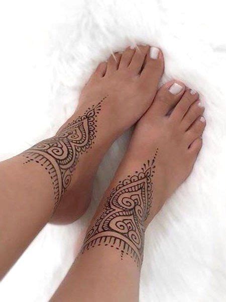 20 Elegant Ankle Tattoos For Women Henna Designs Feet Simple Henna