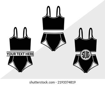 Lingerie Monogram Svg Printable Vector Illustration Stock Vector