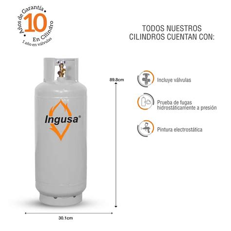 Cilindro Para Gas Lp De 20 Kg Ingusa Portátil Válvula Tradicional