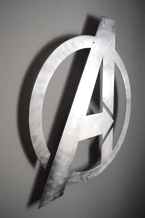 Avengers Logo Back Lit Floating Metal Wall Art Super Metals Metal