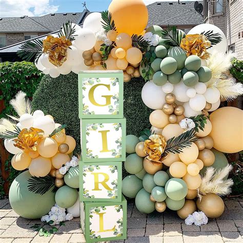 Sage Green Baby Shower Boxes Diy Pcs Sage Green Balloon Boxes With