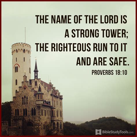 Crosscards.com — The name of the LORD is a strong tower; the...