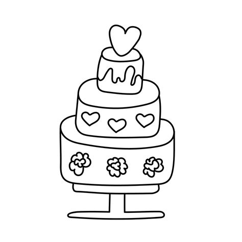 A Wedding Cake Vector Illustration In Doodle Style 42331086 Vector