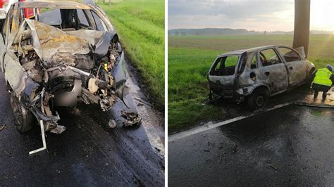 Tragedia na drodze Kierowca zginął w płomieniach