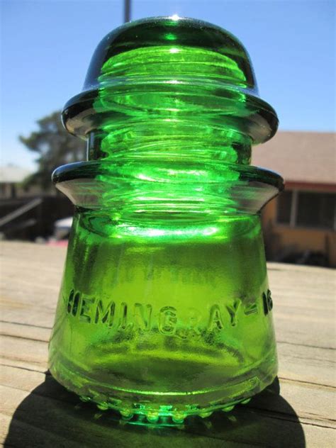 Beautiful Hemingray 16 Candy Green Glass Insulator Colored Or Stained Glass Insulators Green