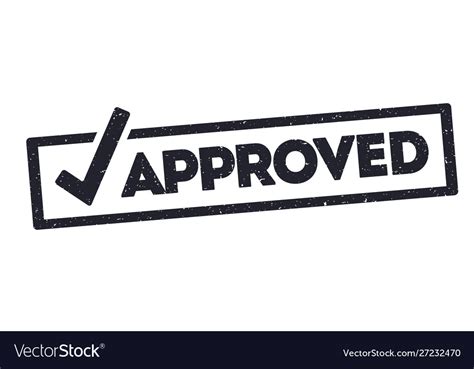 Black Grunge Approved Stamp With Checkmark Vector Image