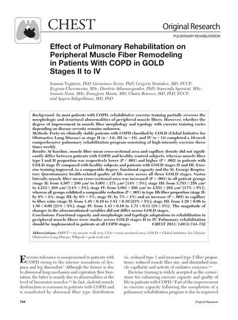 PDF Effect Of Pulmonary Rehabilitation On Peripheral Muscle Fiber