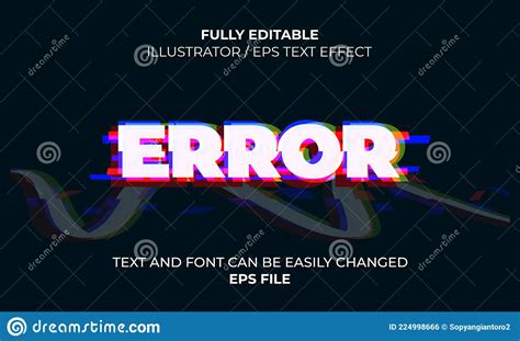 Efecto De Texto Modificable De Error Ilustraci N Del Vector