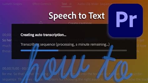 How To Turn Audio To Text In Premiere Pro With Speech To Text Youtube