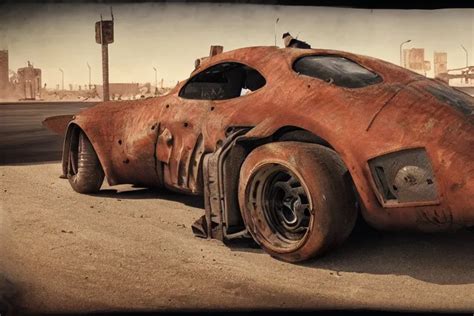 Rusty Hypercar In Mad Max Painted By Hector Garrido Stable Diffusion