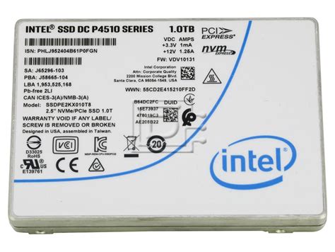 Intel Dc P Series Ssdpe Kx T Ssdpe Kx T Tb Sff Tlc