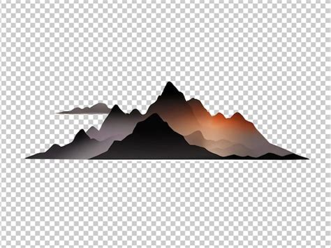 Premium PSD | Psd of a silhouette of a mountain on transparent background