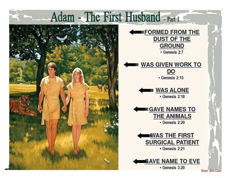 Adam The First Husband 1 Bible Study Books Bible Study Topics