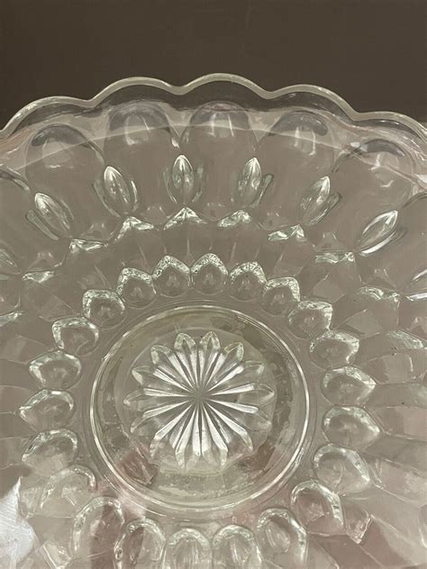 Vintage Anchor Hocking Fairfield Clear Glass 10 Pedestal Cake Plate Stand Ebay