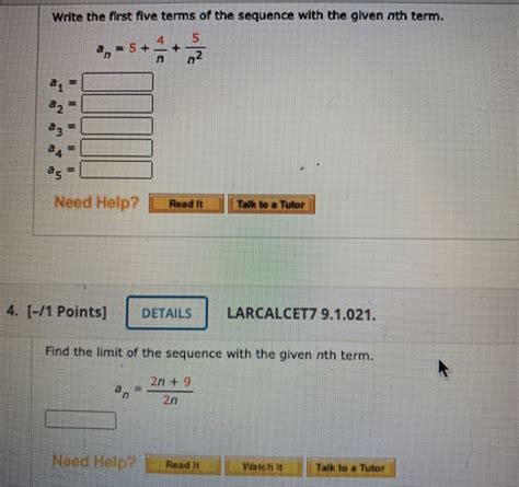 Solved Write The First Five Terms Of The Sequence With The Chegg