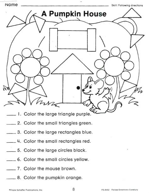 Following Directions Activities For Preschool