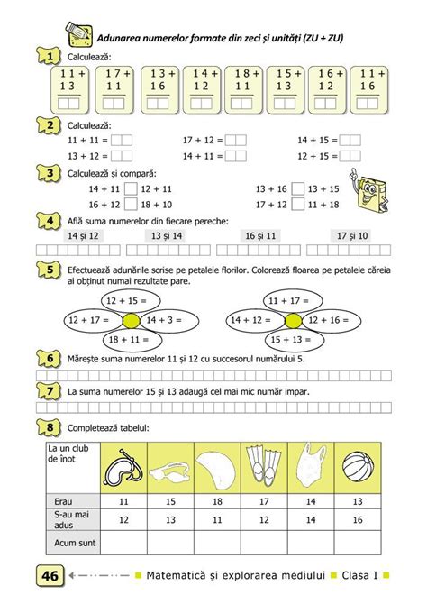 Clasa I Matematică şi Explorarea Mediului Clasa I Partea I E1