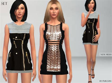 The Sims Resource Glamorous Dresses Set By Puresim • Sims 4 Downloads