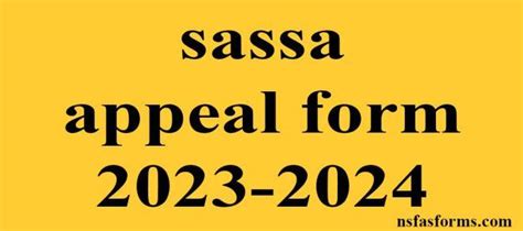 sassa appeal form 2023-2024