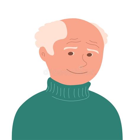 Portrait of a Old Man with a Happy Smile Stock Vector - Illustration of ...