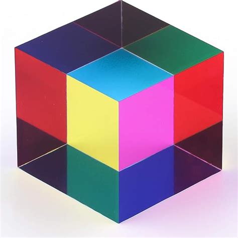 ZhuoChiMall CMY Mixing Color Cube Prisma Cubo Acrilico Da 40 Mm 1 6