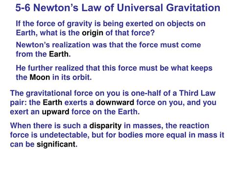 Ppt Newtons Law Of Universal Gravitation Powerpoint Presentation