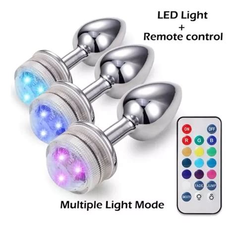 Plug Anal Acero Con Luces Led De Colores Con Control Remoto MercadoLibre